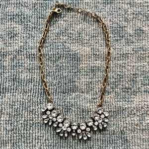 J. Crew Gold Statement Necklace with Diamonds